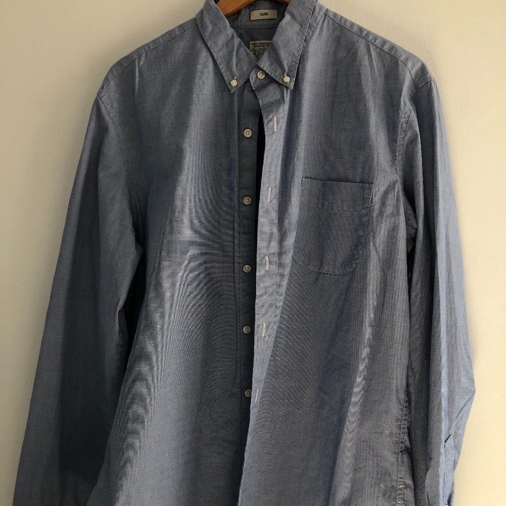Blue cotton button down